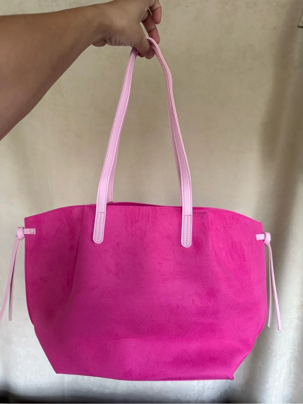 Juicy Couture Hot Pink Tote with Suede-Like Finish